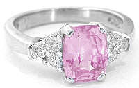 Light Pink Sapphire and Diamond Ring in 14k gold