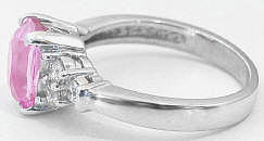 Beautiful Light Pink Sapphire and Diamond Ring in 14k white gold