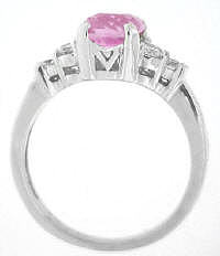Classic Light Pink Sapphire and Diamond Ring in 14k white gold