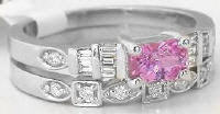 Pink Sapphire Engagement Rings in 14k white gold