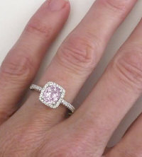 Pink Diamond Ring Alternative Natural Sapphire in 14k white gold