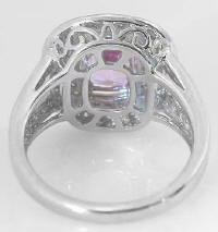 Ornate Filigree Light Pink Sapphire and Diamond Rings