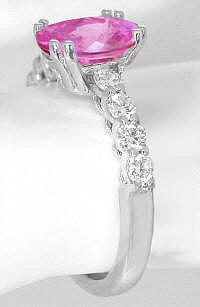 Fine Quality Pink Sapphire Rings in 14k white gold