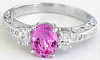 Vintage Pink Sapphire Ring in 14k white gold