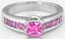 Shades of Pink Sapphire Ring in 14k white gold