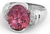 Semi-bezel set Nigerian Pink Tourmaline Diamond Ring
