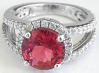 4.01 ctw Pink Tourmaline and Diamond Halo Ring in 14k  white gold
