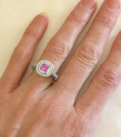 1.93 ctw Pink Sapphire and Diamond Engagement Ring in Platinum