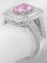 Low Profile Light Pink Sapphire and Diamond Rings