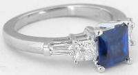 Five Stone Princess Cut Sapphire Ring in Platinum
