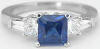 Sapphire Ring - Princess Cut - Platinum