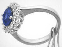 Kate Middleton Styled Sapphire Engagement Ring in 14k white gold