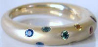Unique Rainbow Sapphire Rings in 14k