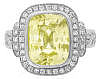 Unheated Natural Yellow Sapphire and Diamond Ring