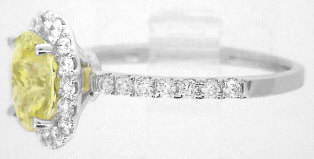 Natural Yellow Sapphire Engagement Rings in 14k in 14k white gold