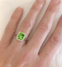 August Birthstone and Diamond Rings in 14k white gold