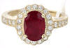 Oval Burmese Ruby Ring in 14k yellow gold