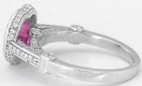 Custom Heart Shape Pink Sapphire and Diamond Ring in 18k white gold