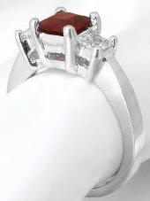 Princess Cut Garnet Sapphire Ring