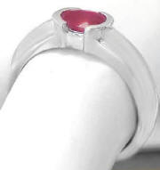 Fine East West Ruby Solitaire in 14k white gold