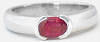 East West Set Natural Ruby Solitaire Ring in 14k white gold