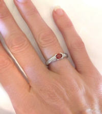 Fine Genuine East West Ruby Solitaire in 14k white gold