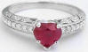 Ruby heart Engagement Rings
