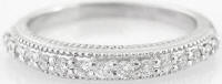 Diamond Wedding Band with Milgrain Edging in 14k white gold