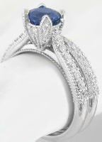 Sapphire and Diamond Wedding Set in 14k white gold