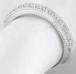 Natural ceylon blue sapphire band ring in 14k white gold