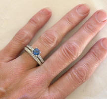 Ceylon Sapphire Engagement Rings in 14k in 14k white gold