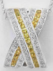 Princess Cut Yellow Sapphire and Diamond Pendant in 14k
