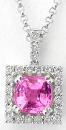 Pink Sapphire and Diamond Pendant in 14k