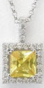 Princess Cut Yellow Sapphire Necklace in 14k