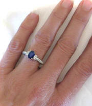 Antique Sapphire Engagement Rings in 14k Gold in 14k white gold