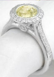Bezel Set Yellow Sapphire Engagement Rings in 14k