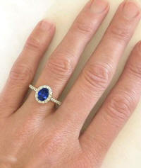 Elegant Sapphire Diamond Rings in 14k white gold