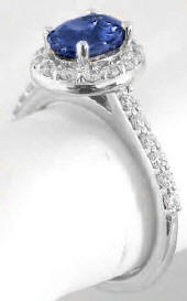 Fine Blue Sapphire and Diamond Rings in 14k white gold