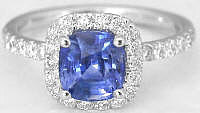 Ceylon Sapphire Engagement Engagement Rings in 14k white gold