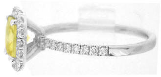 Cushion cut halo ring in gold