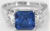 Princess Cut Sapphire and White Sapphire Rings
