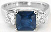 Princess Cut Sapphire Ring in White Gold