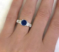 8mm Round Blue Sapphire Rings