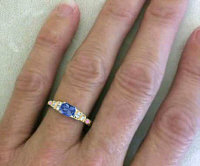 Ceylon Blue Sapphire and Diamond Ring in 14k gold