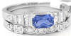 East West Radiand Blue Sapphire Engagement Ring