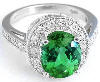 One of a Kind Seafoam Tourmaline and Diamond Ring in 14k white gold