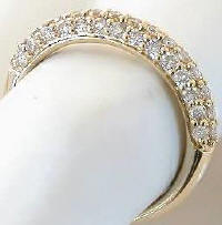 14k Yellow Gold 0.69 ctw Pave Diamond Stackable Band