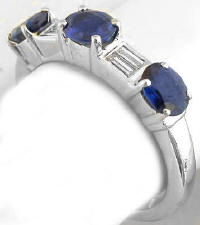 Oval Blue Sapphire Diamond Ring in 18k gold