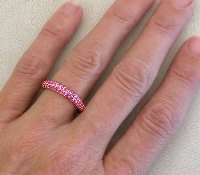 Stackable Pink Sapphire Ring in 14k Rose Gold