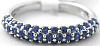 Pave Blue Sapphire Stackable Band in 14k White Gold